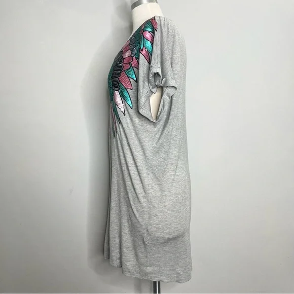 H&M Off Shoulder Short Sleeve Sequined Tunic Top - Picture 4 of 8